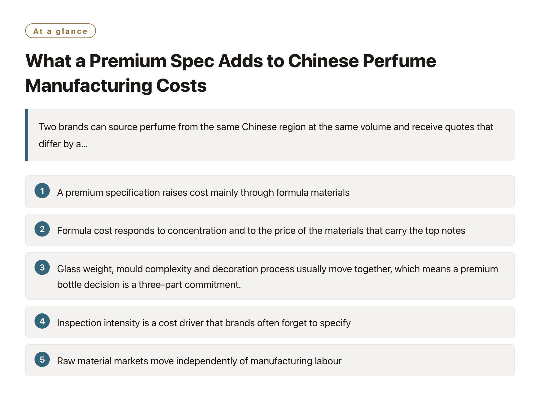 What a Premium Spec Adds to Chinese Perfume Manufacturing Costs——全文要点速览